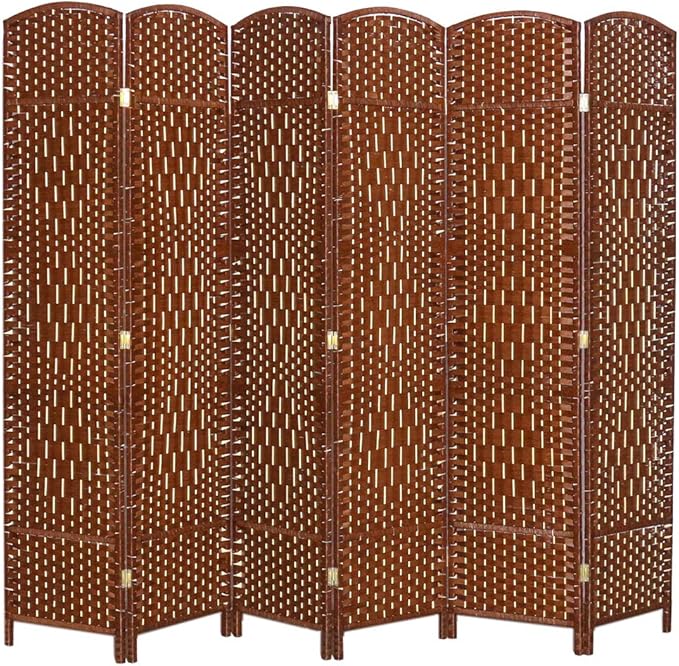 INMOZATA 6 Panel Hand Made Wicker Folding room Divider Living Room