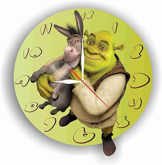 часы шрек. тарелка шрек с лицом. часы шрек. шрек игрушка. детские часы шрек.