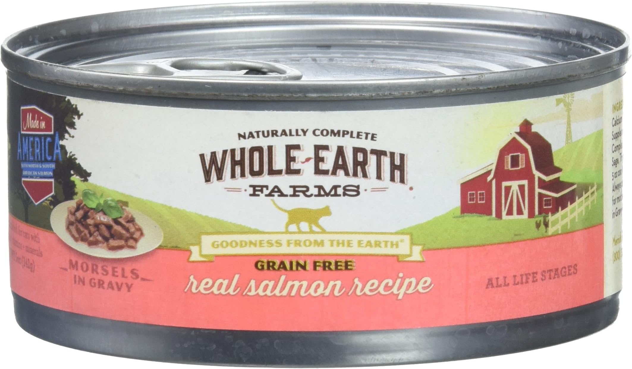 Whole Earth Farms 295256 24 Count Grain Free Shredded Salmon Recipe Canned Cat Food, One Size