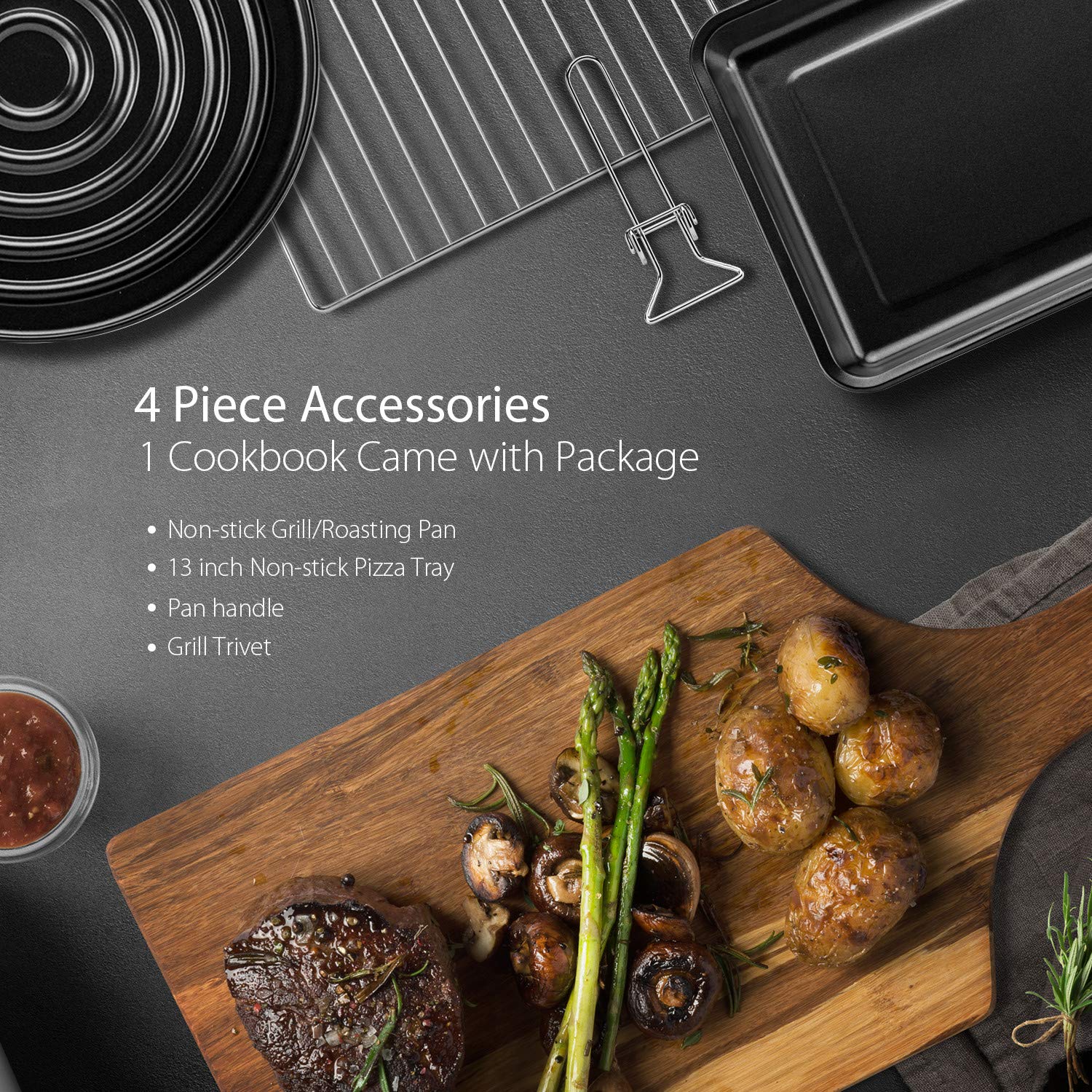 Toaster Oven, Willsence Convection Toaster Oven Stainless Steel 6 Slice Countertop LCD Display