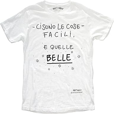 My T Shirt Cose Facili T Shirt Bianco Large lia Produttore L Uomo Amazon It Abbigliamento