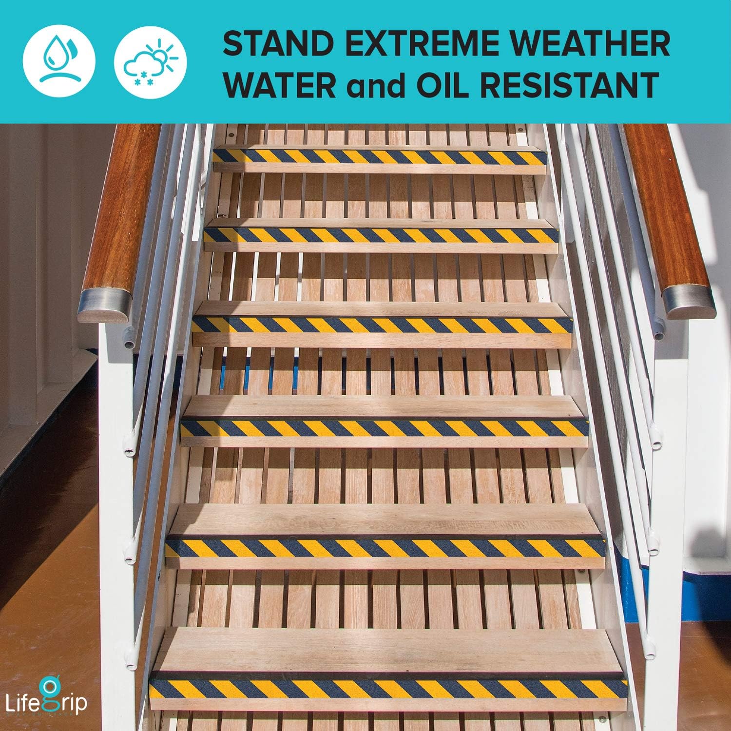LifeGrip Anti Slip Traction Tape, 2 Inch x 60 Foot, Best Grip, Friction, Abrasive Adhesive for Stairs, Safety, Tread Step, Indoor, Outdoor, Caution Yellow/Black: Home Improvement