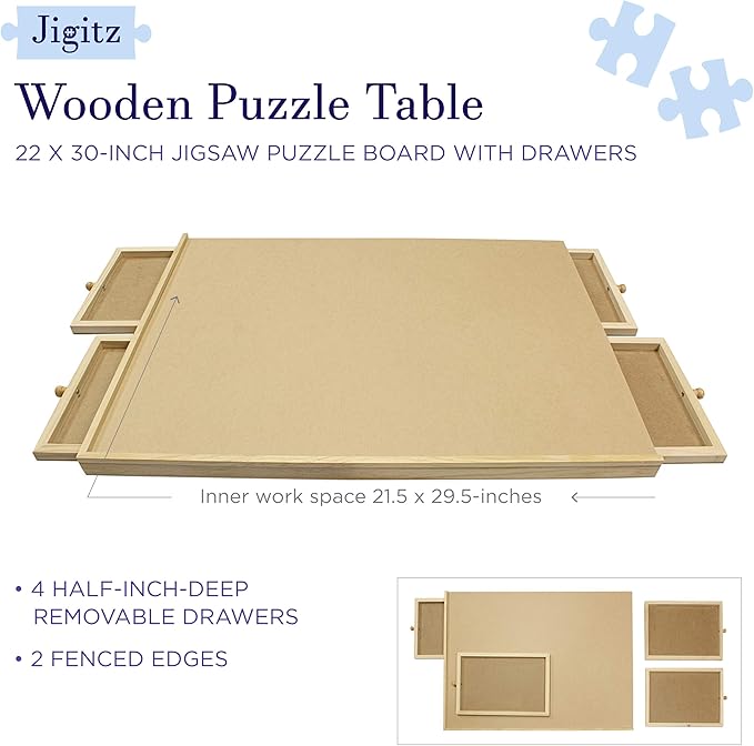 Amazon Com Jigitz Wooden Puzzle Table 22 X 30 Inch Jigsaw