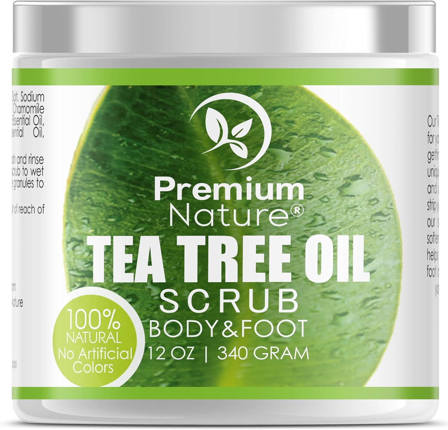 Premium Nature Antifongique Tea Tree Corps Et Exfoliant Pour