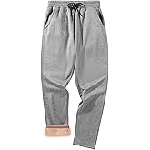 ZITY Mens Fleece Lined Sweatpants Thick Warm Joggers Pants Sherpa Athletic Track Pants with Pockets