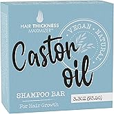 Castor Oil Shampoo Bar for Hair Growth. Eco-Friendly, No Harsh Chemicals, Color Safe, pH Balanced. Solid Shampoo Bar Equal to 3 Liquid Bottles. Zero Plastic, USA Made, Strengthening & Dry Hair Relief
