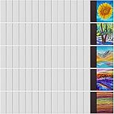 Nezyo 75 Pieces Magnetic Painting Canvas Panel Mini Canvas Boards Mini Canvases Tile Art for Painting Magnetic Fridge Locker Art Paints Crafts DIY Kit(Square,2 1/5 x 3 in)