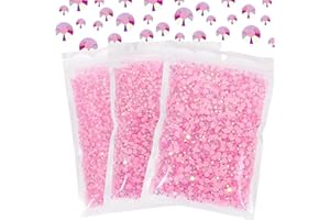 Duflash 25000Pcs Pink AB Resin Flatback Rhinestone, 3mm 4mm 5mm Jelly Resin Non Hotfix Rhinestones for Crafts DIY Design, Tumblers, Clothes, Makeup, Nail Art