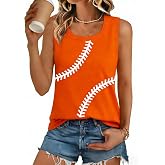 Baseball Tanks Top Women Cute Funny Baseball Graphic Vest Summer Sleeveless Shirt Baseball Shirt