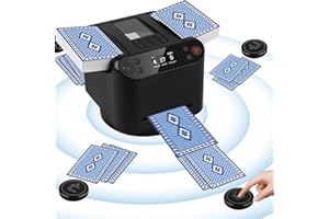 FOSMIJIZ Automatic Card Shuffler and Dealer Machine，Card shuffler 2 Deck，360 °Rotating Card Dealer，Eletric Shuffling and Dealing Machine All in ONE, Ultra Quiet, Rechargeable,for Board Games and Poker Games