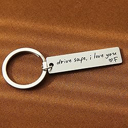 HubbgDesign Key Chain Drive Safe I Love You