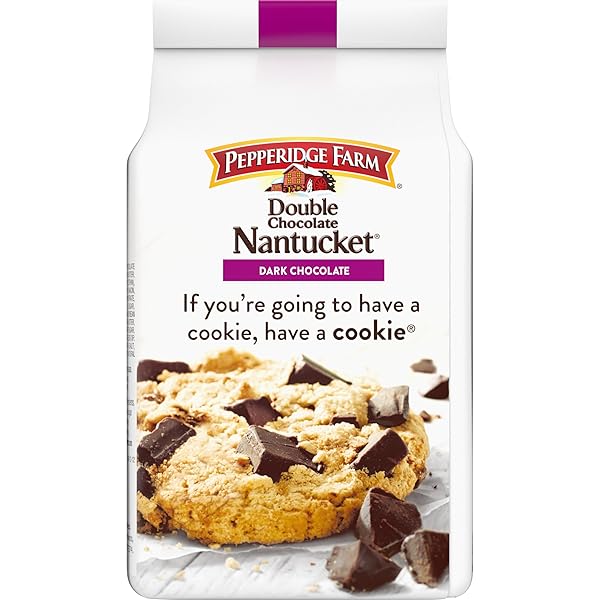 PEPPERIDGE FARM COOKIES NANTUCKET CRISPY DOUBLE DARK CHOCOLATE CHUNK COOKIES, 7.75 OZ BAG (8 COOKIES)