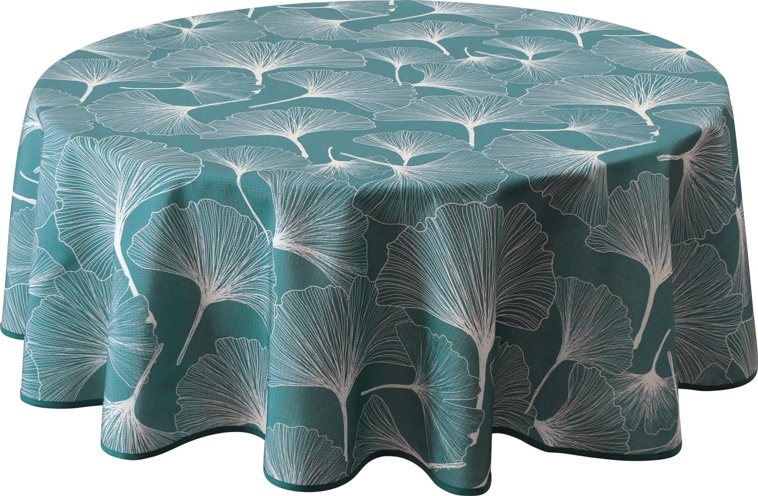 Le linge de Jules Biloba Stain-Resistant Tablecloth Round 160 cm Green