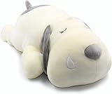 Vintoys Sleeping Dog Hugging Pillow 23.5in Plush Grey Soft Toy Gift view 2