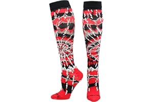 MadSportsStuff Crazy Tie Dye Socks for Softball Soccer Volleyball Tall Over the Calf Athletic Socks Fun Neon Colors