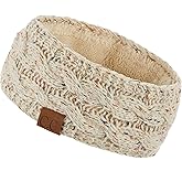 Winter CC Confetti Warm Fuzzy Fleece Lined Thick Knit Headband Headwrap Hat Cap