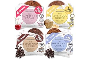 Love + Chew Superfood Soft Baked MINI Cookies Variety Pack, Plant Based Cookie With Almonds, Dates, and Chia Seeds for Kids and Adults, Vegan Snacks, Gluten Free, Paleo, Non GMO, 16 Pack