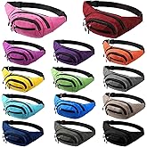Kajaia 14 Pcs Fanny Pack Bulk 80s 90s Waterproof Crossbody Waist Bag Traveling Running Exercise Waist Pack with Adjustable Belt Holographic Bum Bag for Women Men Travel Rave(Classic Style,Mixed Color)