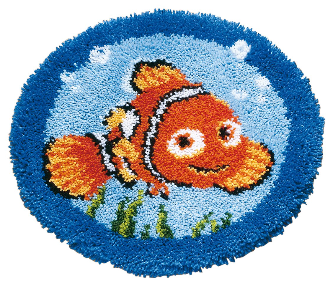 Vervaco Latch Hook Shaped Rug: Nemo, Acrylic, Multi-Colour, 38 x 2 x 20 cm