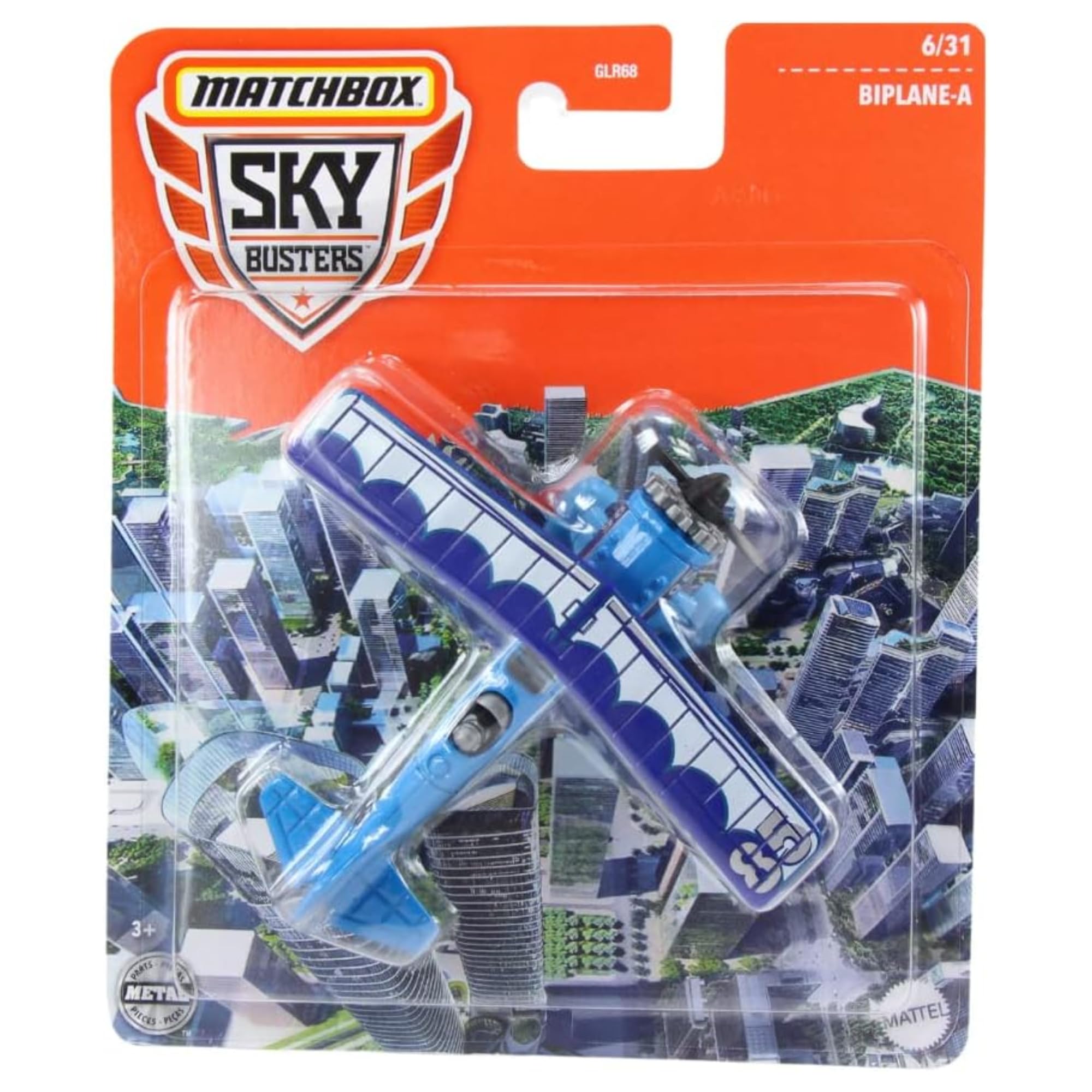Matchbox Diecast Skybusters 1:64 Scale Model Plane - Biplane-A — image 1
