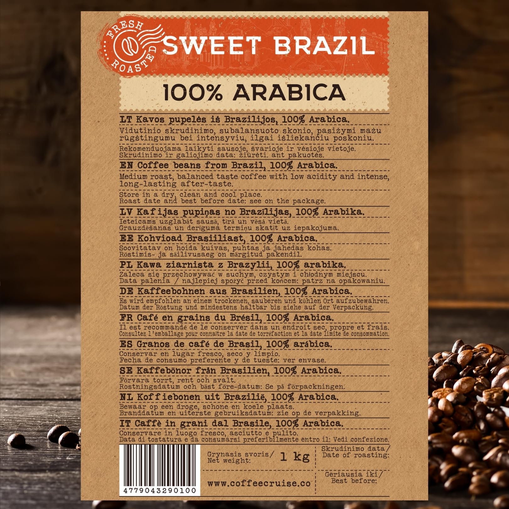 COFFEE CRUISE Sweet Brazil Brasilianische Kaffeebohnen 1kg - Mittlere Röstung - Aroma Kakao und Schokolade - Für Alle Kaffeemaschinen - 100% Arabisch 8