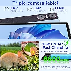 YESTEL Android 13 Tablet 11 Inch Display,16GB