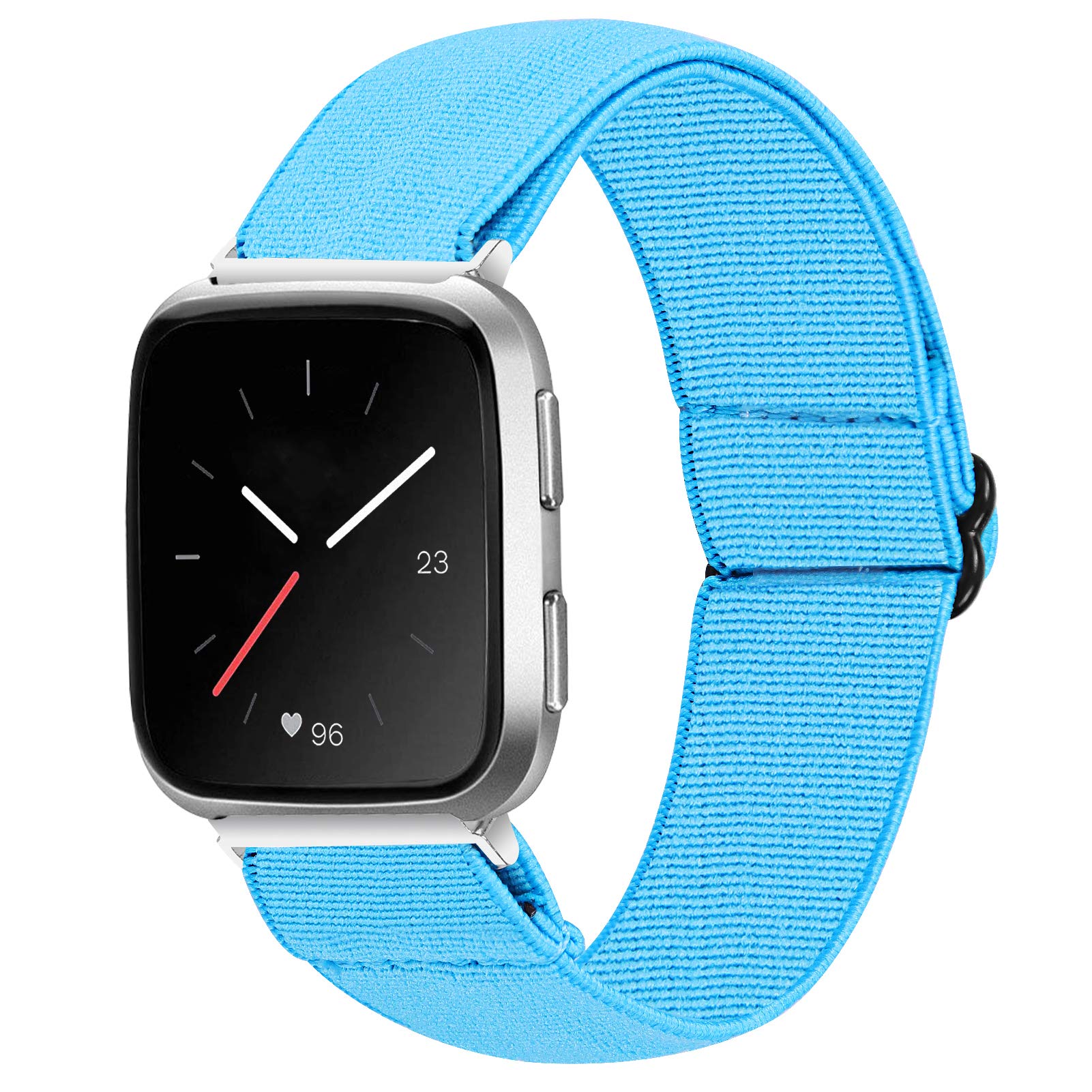 Ginamart Compatible with Fitbit Versa 2/Versa Lite/Versa Strap for Women Men, Woven Nylon Fabric Sport Wristband, Adjustable Replacement Watch Strap Band for Fitbit Versa/Versa SE (Blue)