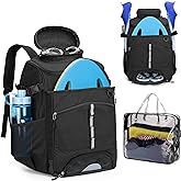 GOBUROS Swim Backpack for Swimmers, Swim Equipment Bag with Additional PVC Transparent Bag for Workout Gear, Swimming Backpack for Swimming, Pool, Beach and Gym, Black