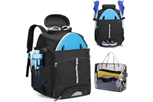 GOBUROS Swim Backpack for Swimmers, Swim Equipment Bag with Additional PVC Transparent Bag for Workout Gear, Swimming Backpack for Swimming, Pool, Beach and Gym, Black
