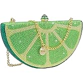Boutique De FGG Mini Fruits Rhinestone Clutch Purses for Women Dressy,Sparkly Crystal Clutch Evening Bags,Wedding Handbags