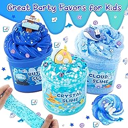 6 Packs Slemes, Blue Slime Kit - Cloud Slime kit