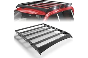 LONGSUN F150 SuperCrew Roof Rack Top Cargo Carrier Heavy Duty Luggage Basket with Side LED Lights Compatible with 2009-2014 Ford F150 7th Gen SuperCrew (4 Doors Only)