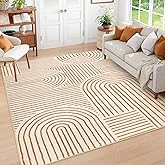 Lahome Abstract Washable Rugs 5x7, Non Slip Soft Living Room Rugs Ultra-Thin Rainbow Bedroom Rug, Non Skid Rug Backing Accent Carpet for Dining Room Office(5'x7',Orange)