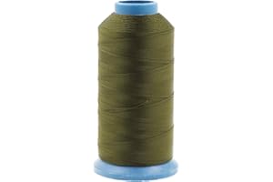 Mandala Crafts Tex 70 Bonded Nylon Thread for Sewing - 1500 YDs T70 Heavy Duty Olive Green Nylon Thread Size 69 210 D Upholstery Thread for Leather Jeans Weaving