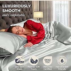 DECOLURE Satin Sheets Twin Size Set 3 Pcs - Silky