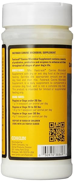 CONKLIN FASTRACK CANINE MICROBIAL SUPPLEMENT FOR DOGS, 300GM
