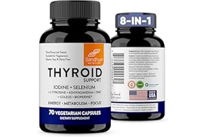 Sandhu's Thyroid Support Complex with Selenium 200mcg Zinc 20mg Iodine 150mcg L Tyrosine 300mg Ashwagandha 150mg Pure Health Supplement for Women & Men |70 Count, 35 Days Supply