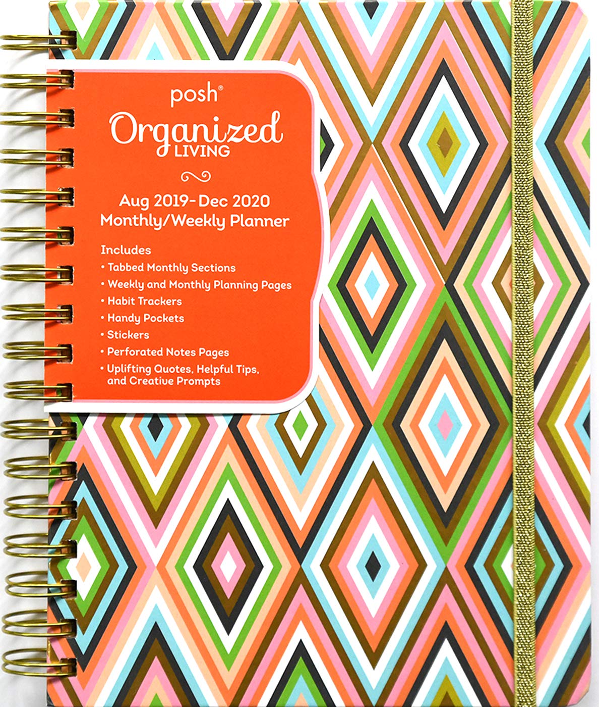 Posh: Organized Living Dazzling Diamonds 2019-2020 Monthly/Weekly Diary Planner