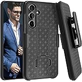 Fingic for Samsung Galaxy S25 FE Case with Belt Clip Holster Case Slim Combo Shell with Kickstand Swivel Holster Rugged Shockproof Antiscratch Full Body Protective for Galaxy S25 FE 6.7“, 2025,Black