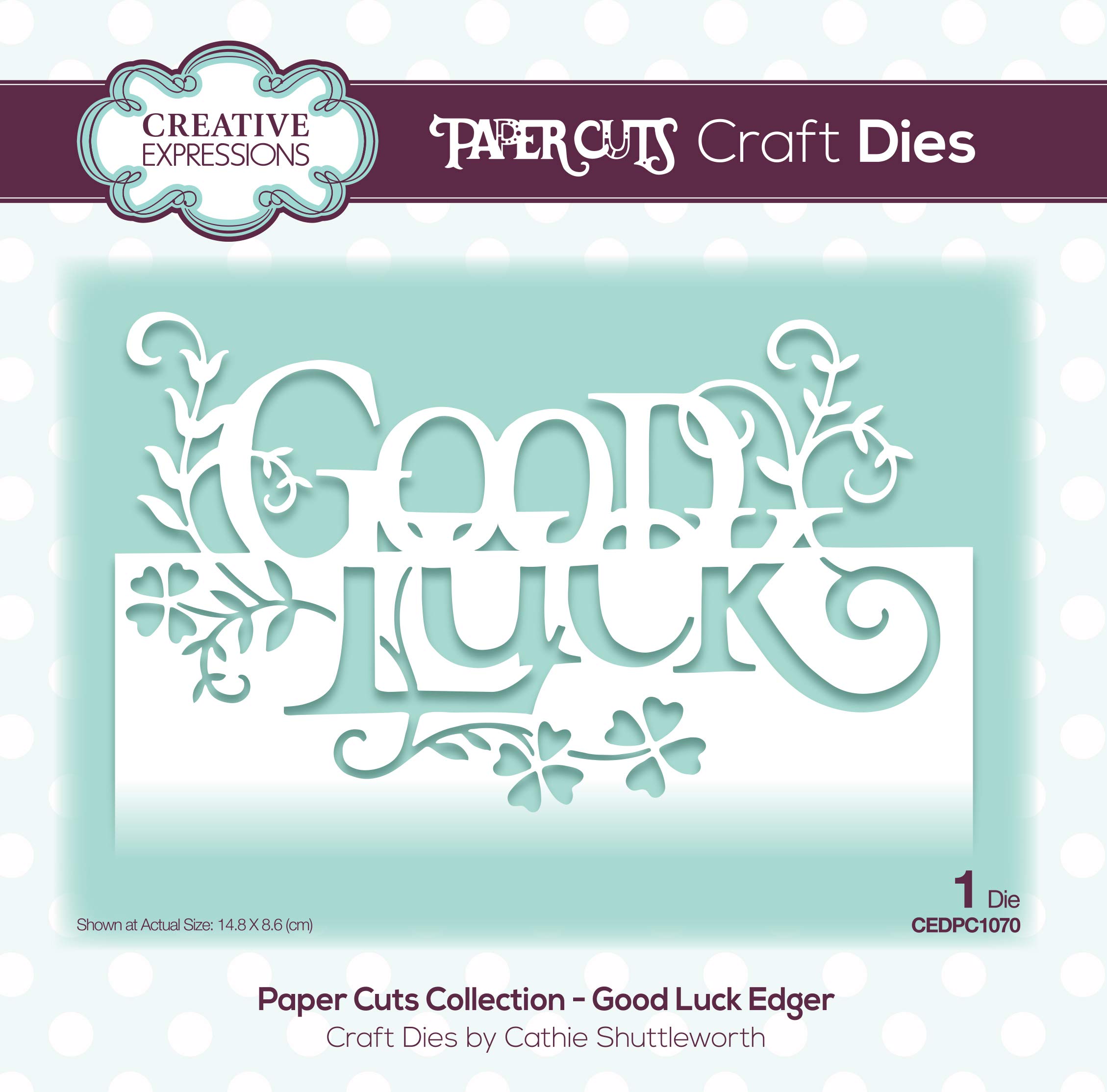 Creative Expressions Paper Cuts Collection - Good Luck Edger, Metal, 15 x 8.4 cm