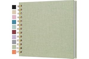 Cherrich Small Scrapbook 7x7 Inch, Linen Photo Album Mini Scrap Book, Kraft White Pages Memory Book for Wedding, Baby, Family, Graduation, Travel, Dog, Vacation