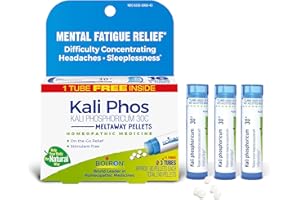 Boiron Kali Phosphoricum 30C Homeopathic Medicine for Headaches, Sleeplessness, Mental Fatigue, and Concentration Difficulties - 3 Count (240 Pellets)