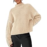 PRETTYGARDEN Women's Chunky Knit Sweaters 2026 Fall Long Sleeve Mock Neck Oversized Pullover Tops Winter Fashion Clothes