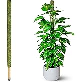 DUSPRO 59’’ Large Green Mesh Moss Pole Monstera Plant Support, Tall Plant Stakes, Moss Pole for Plants Monstera, Garden Pole, Moisture Stick for Plants (1pc., 59''), Natural