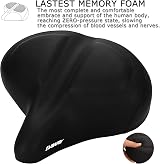 DAWAY C40 Ultra-Comfortable Oversized Bike Seat Memory Foam Padded view 3