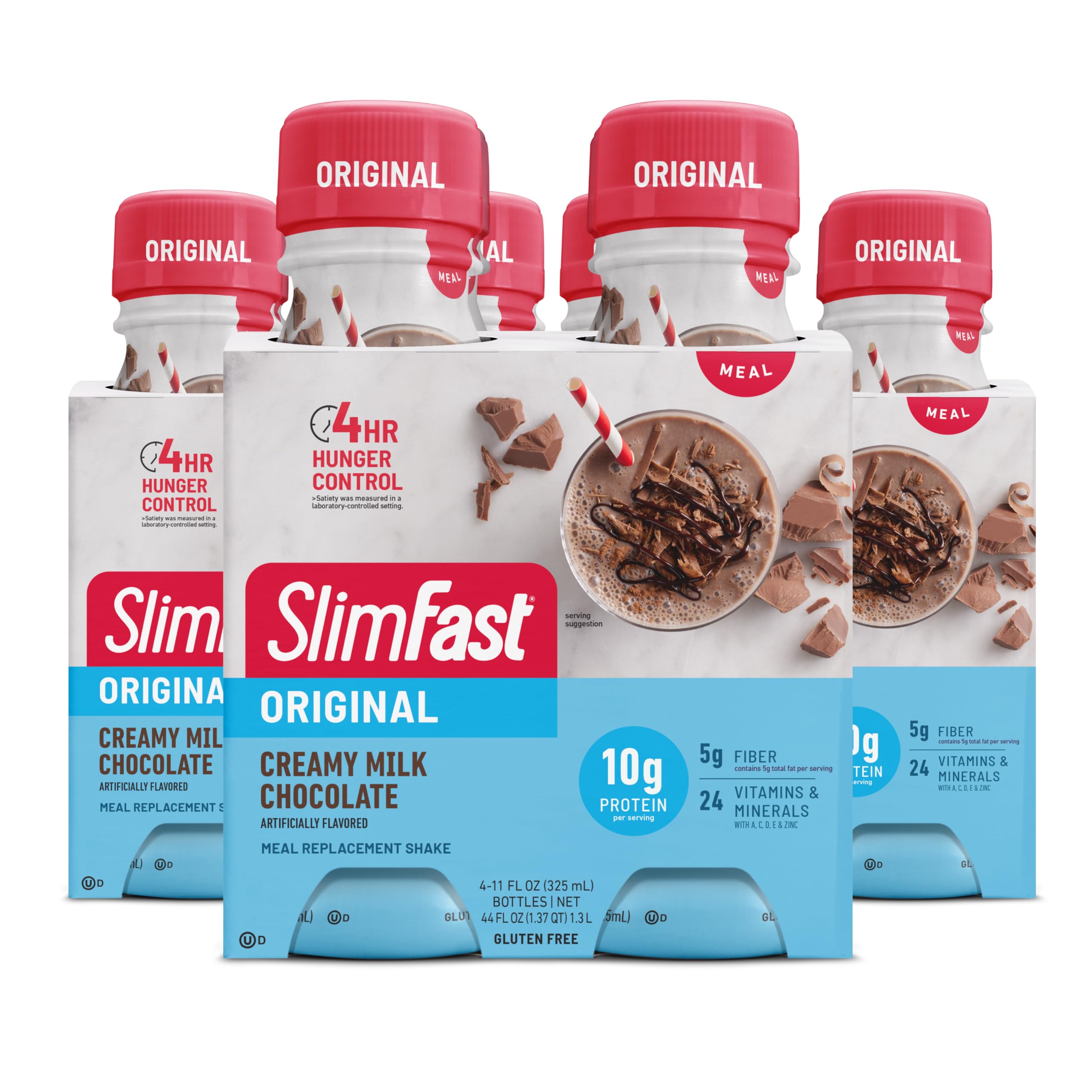 Photo 1 of *** BB 5/23/26 ****** SlimFast Meal Replacement Shake, Original Creamy Milk Chocolate, 10g of Ready to Drink Protein, 11 Fl. Oz Bottle, 4 Count (Pack of 3) (Packaging May Vary)