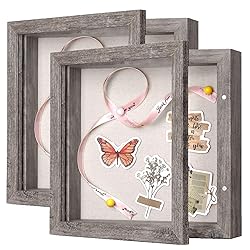 2 Packs 8x8 Shadow Box Frame with Linen Back