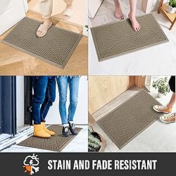 HIYARD Durable Front Door Mat, Absorbent Muddy Dirt