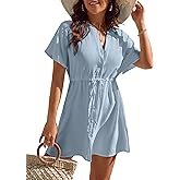 Blooming Jelly Women's Swimsuit Cover Ups Button Down Bathing Suit Coverups Bikini Beach Dress for Swimwear