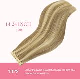 GOO GOO Tape In Hair Extensions 20inch 100g 40pcs 16/22A Golden Blonde view 7